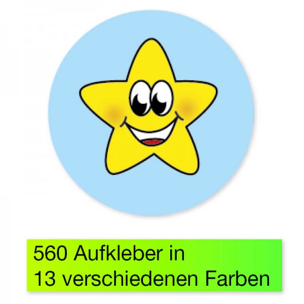 Belobigungs-Aufkleber "Sternchen bunt", in Spenderbox 500 St.