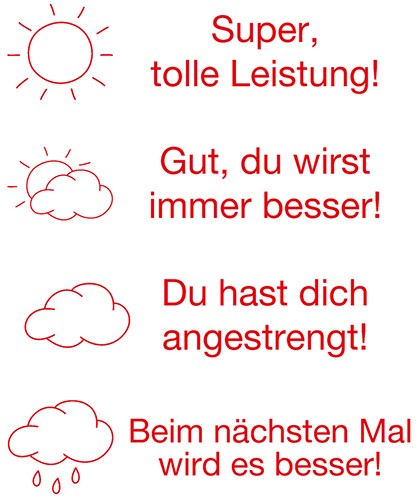 Siebdruck-Stempel "Perpetuum", 4 in 1, "Sonne und Wolken"