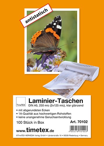 Laminier-Taschen A5 2x125 mic glänzend, 100 Stück