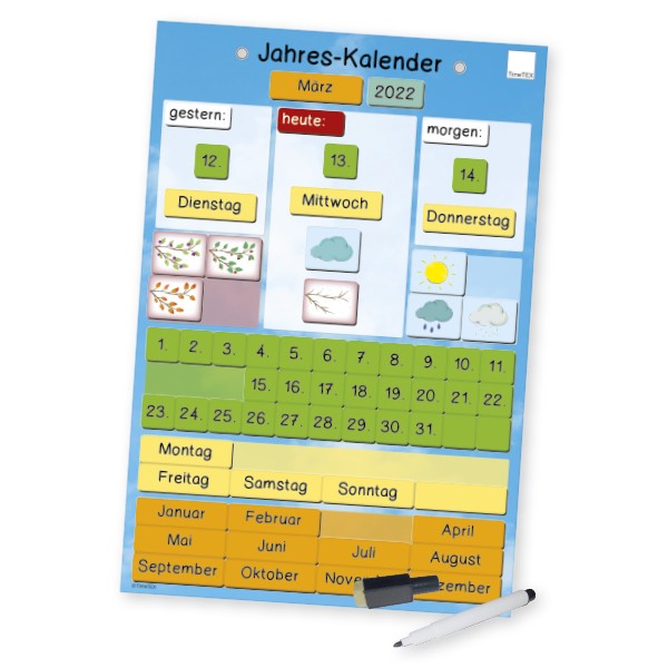 Jahres-Kalender magnetisch, ca. 28 x 41 cm