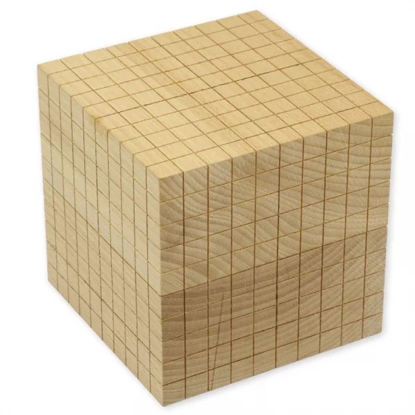 Dienes Dezimal-Tausender-Würfel, aus Holz, 1 Stück